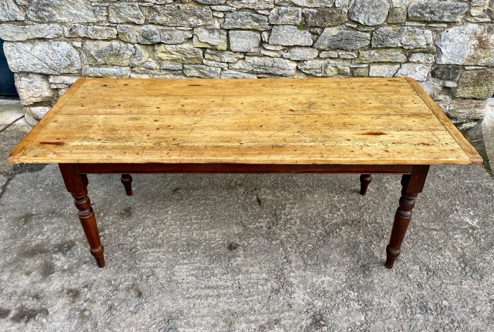 Antique Pine Farmhouse Table View II