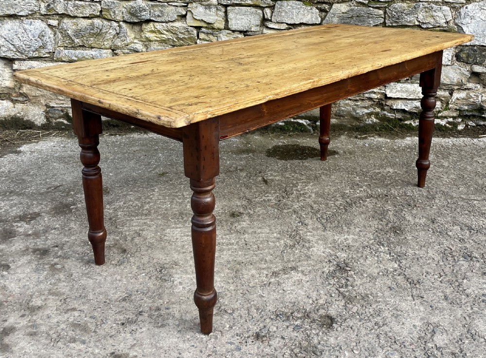 Antique Pine Farmhouse Table View IX