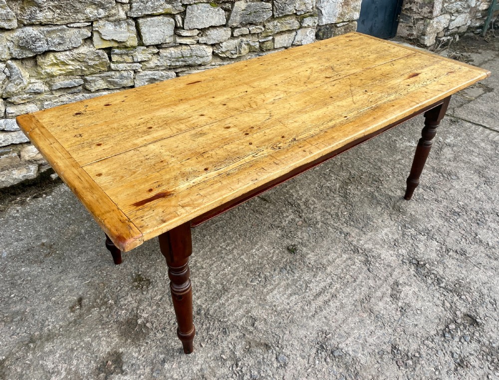 Antique Pine Farmhouse Table View X