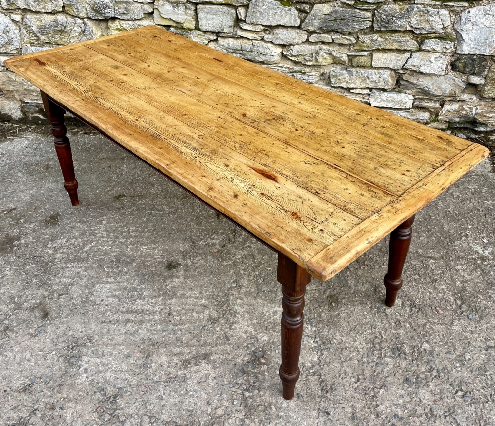 Antique Pine Farmhouse Table View XIII