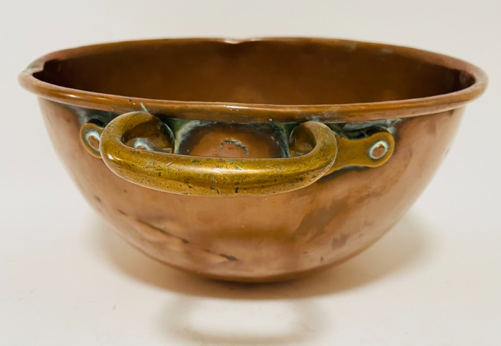 Antique Copper Chocolate Mixing Bowl View IX