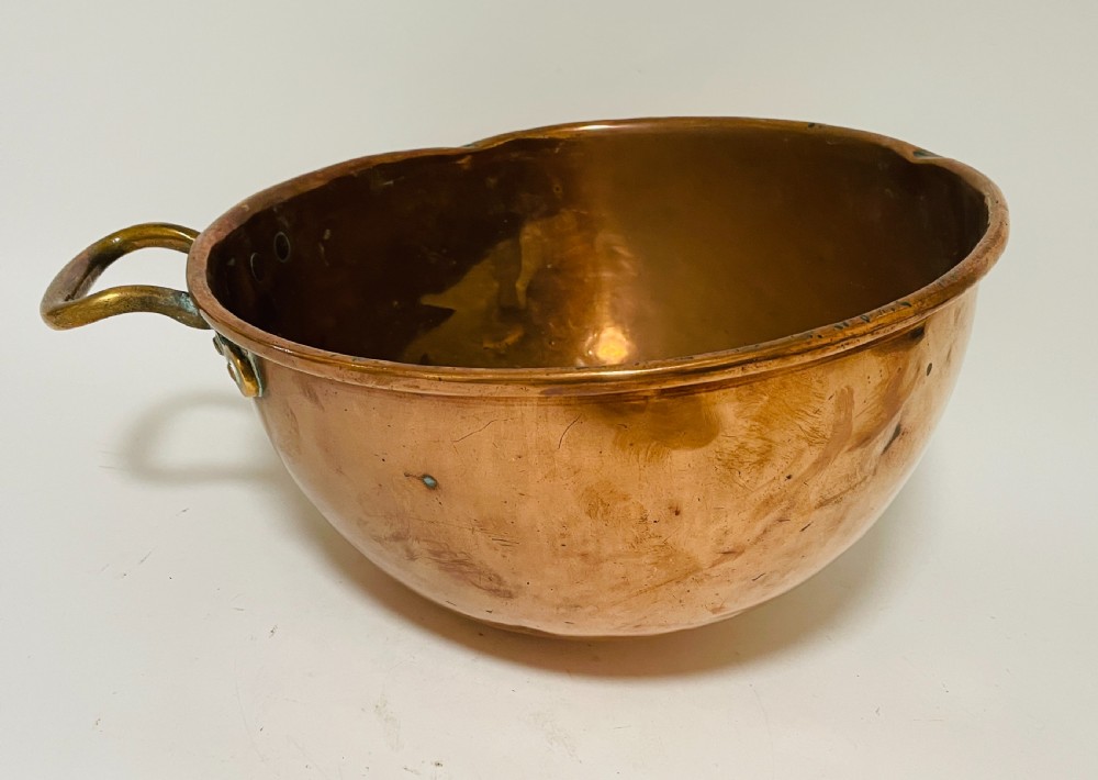 Antique Copper Chocolate Mixing Bowl View XIII