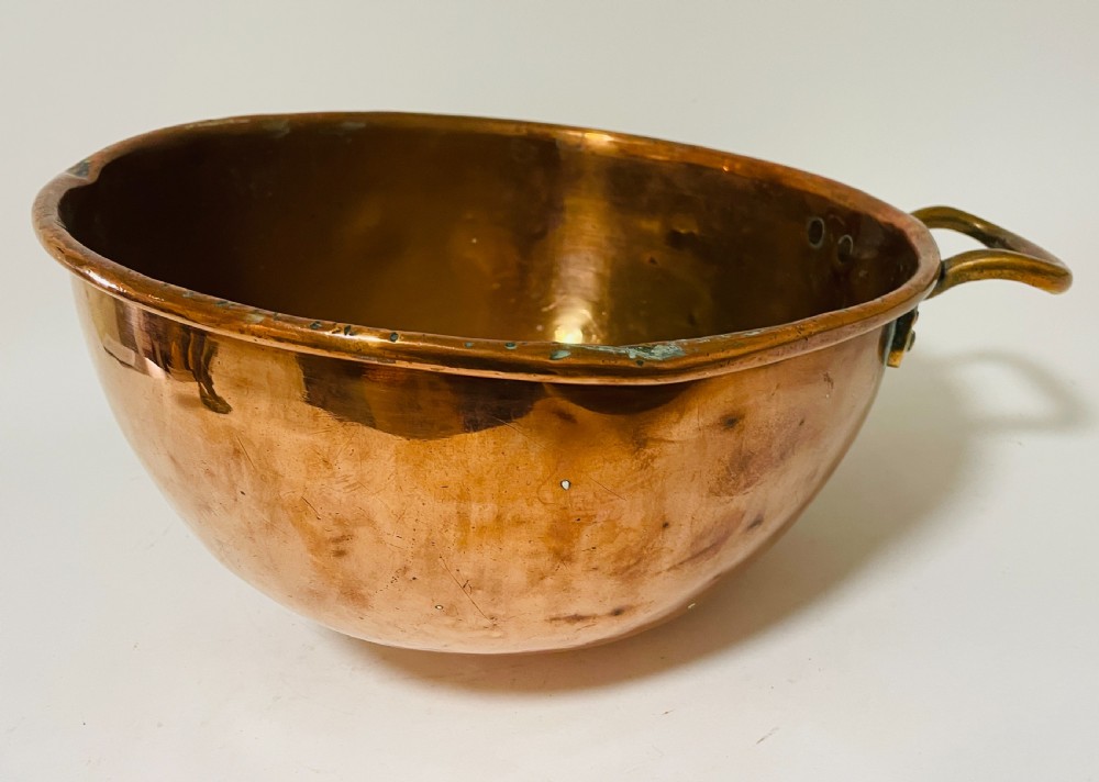 Antique Copper Chocolate Mixing Bowl View XIV