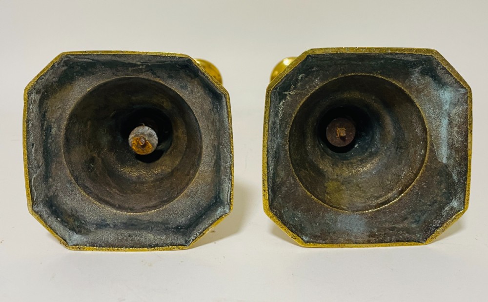 Pair of Victorian 'Diamond Princess' Brass Candlesticks View VIII