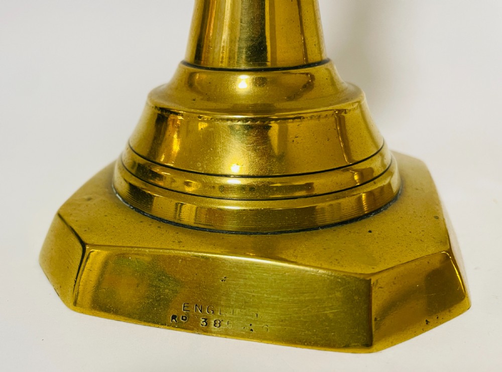 Pair of Victorian 'Diamond Princess' Brass Candlesticks View IX