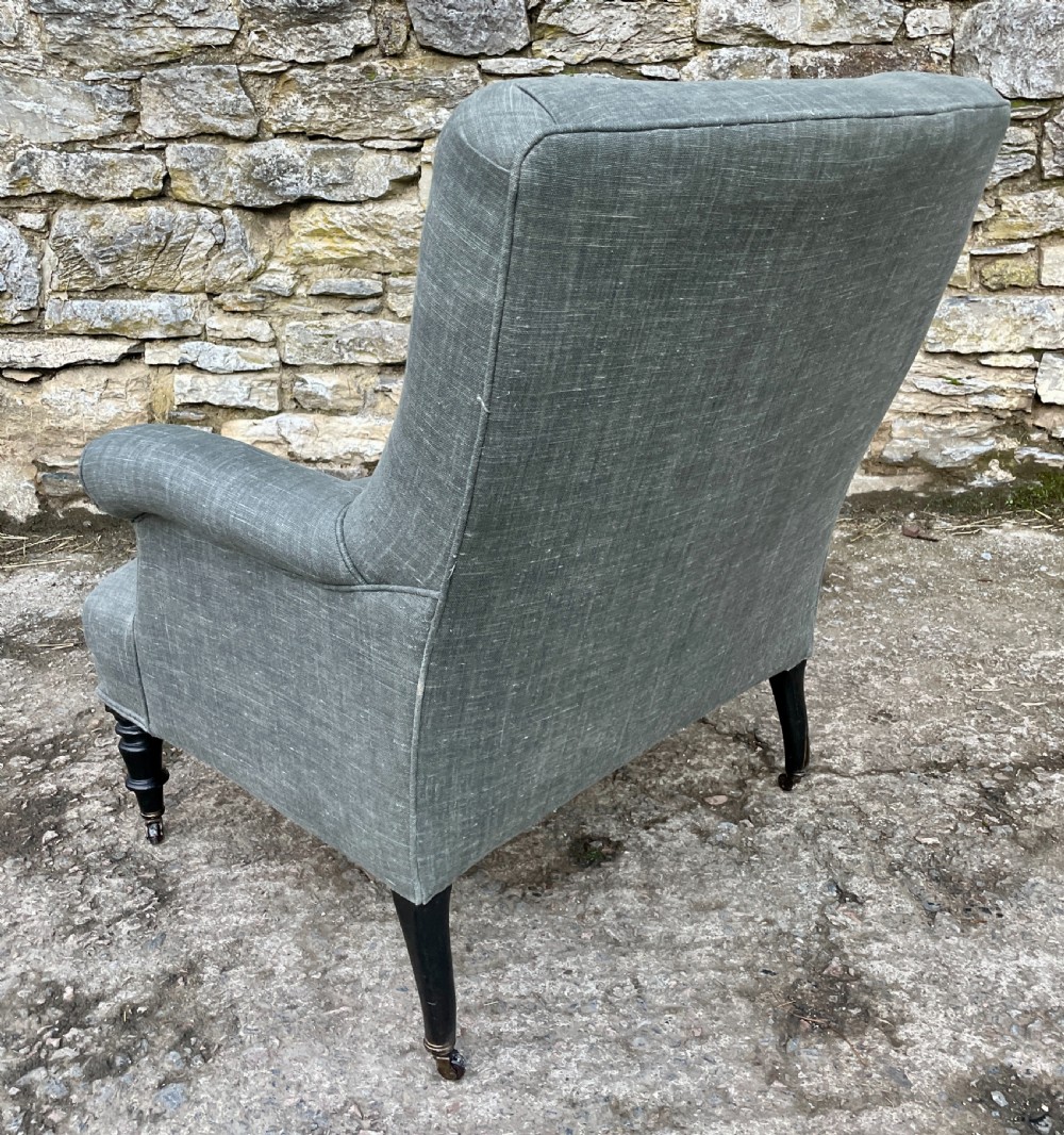 Antique French Upholstered Armchair View V