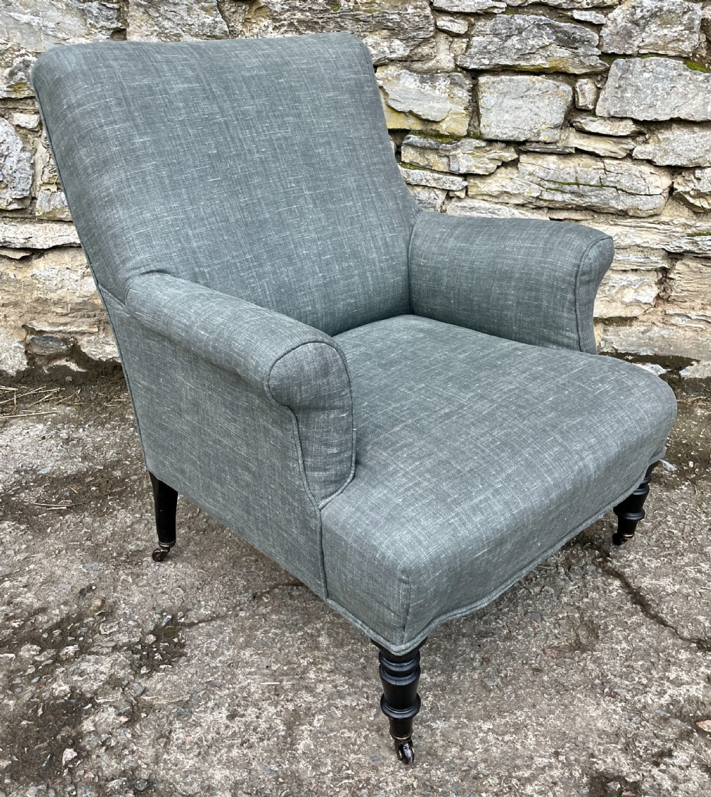 Antique French Upholstered Armchair View X