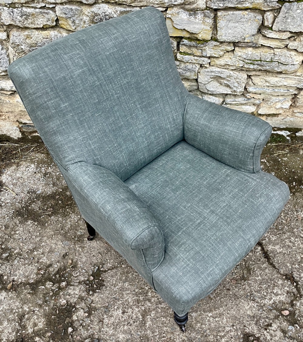 Antique French Upholstered Armchair View XI