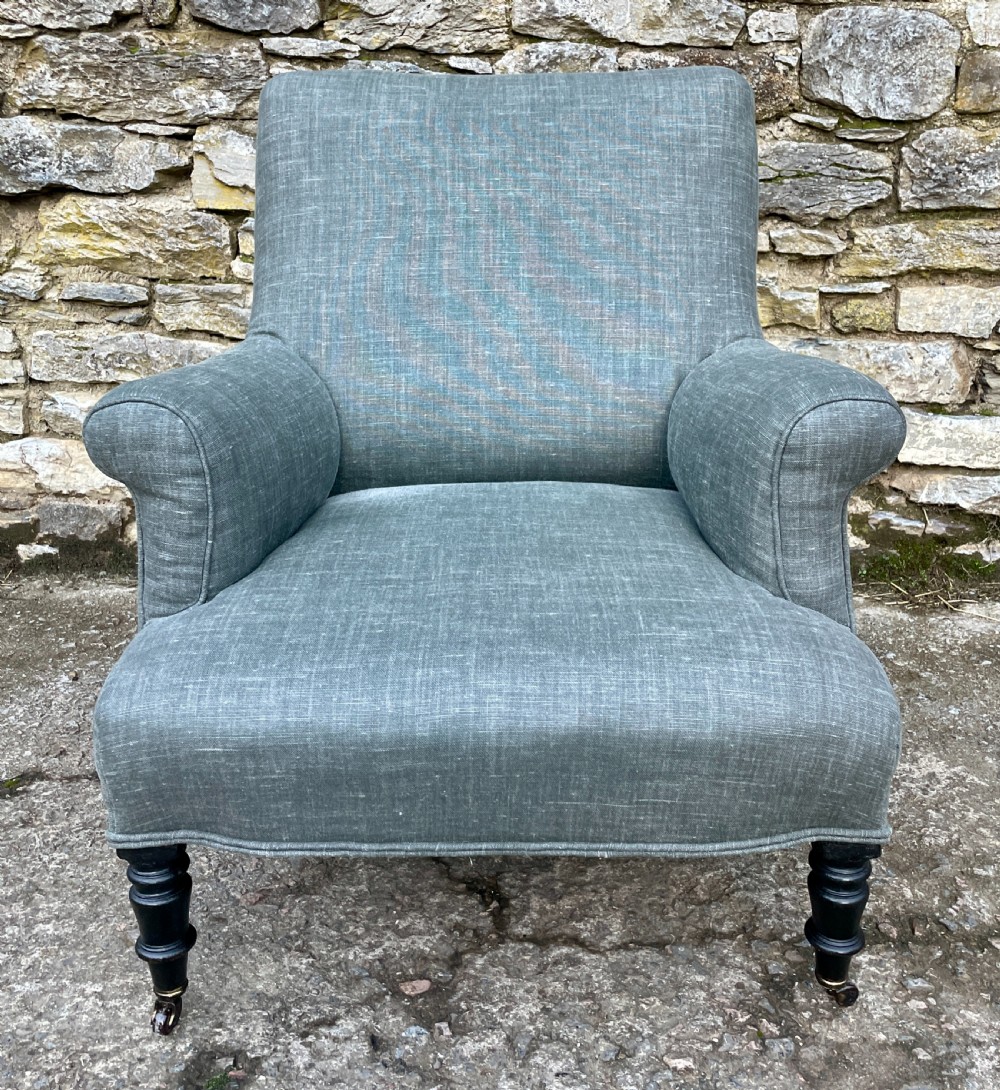 Antique French Upholstered Armchair View XIII