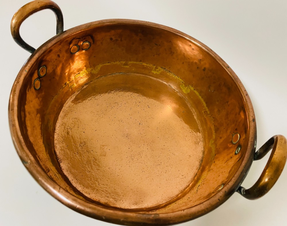 Early Victorian Copper Jam Pan View X