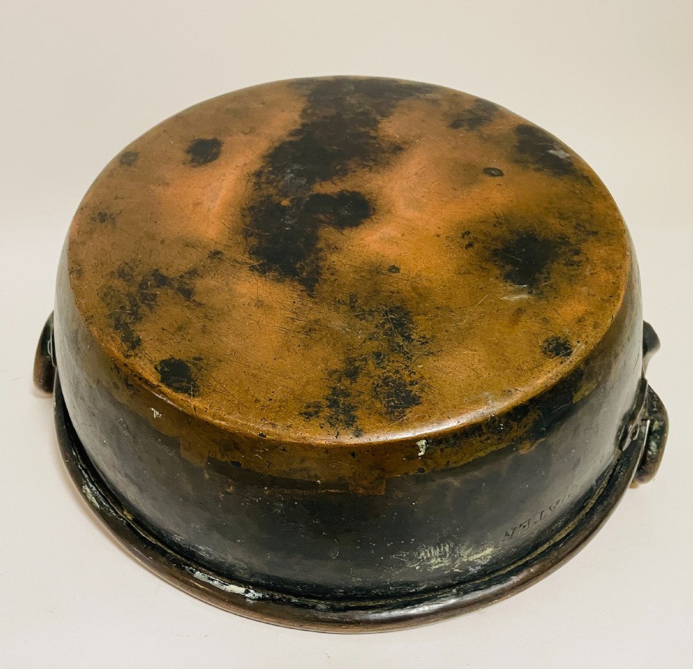 Early Victorian Copper Jam Pan View XV