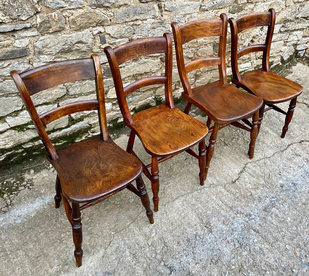 Set of 4 Victorian Kitchen Chairs View II