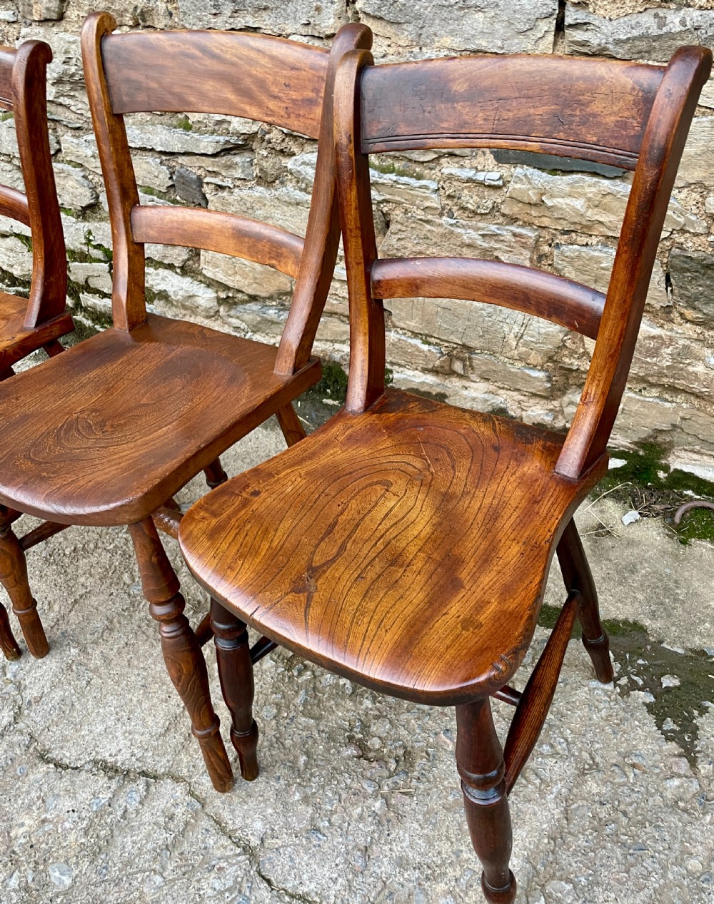 Set of 4 Victorian Kitchen Chairs View VI