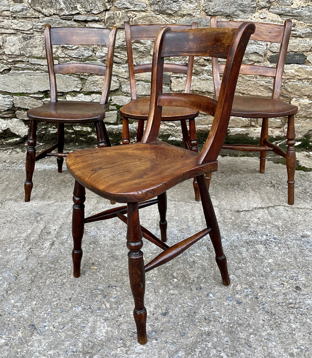 Set of 4 Victorian Kitchen Chairs View VII