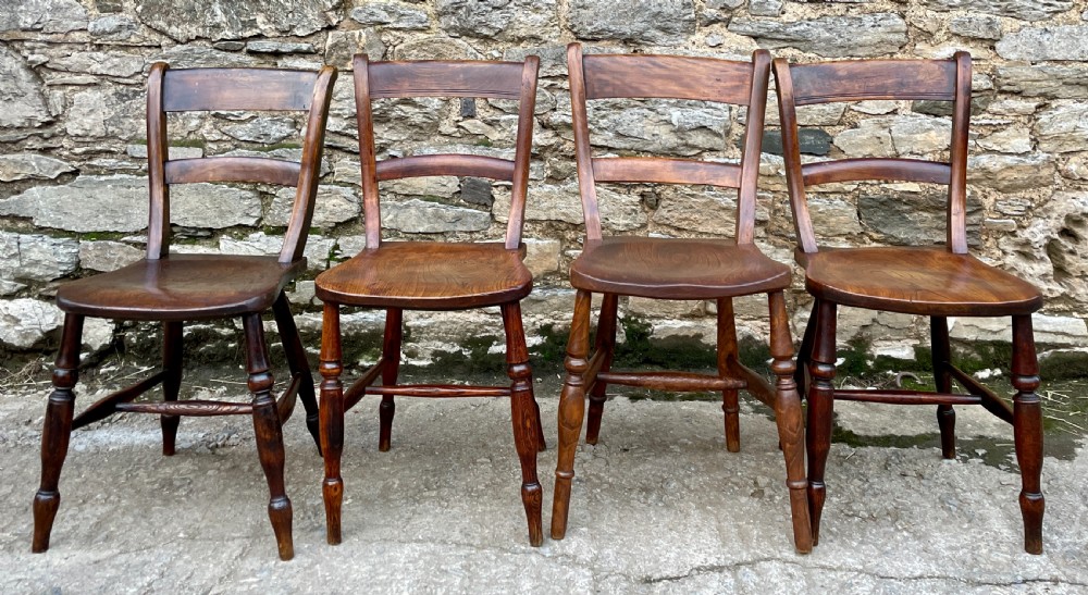 Set of 4 Victorian Kitchen Chairs View IX