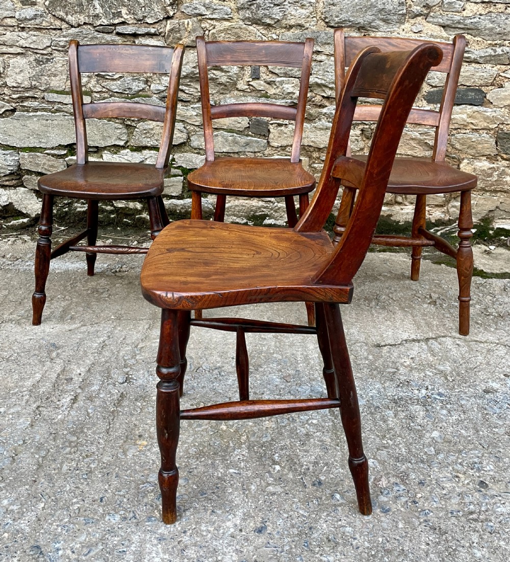 Set of 4 Victorian Kitchen Chairs View X