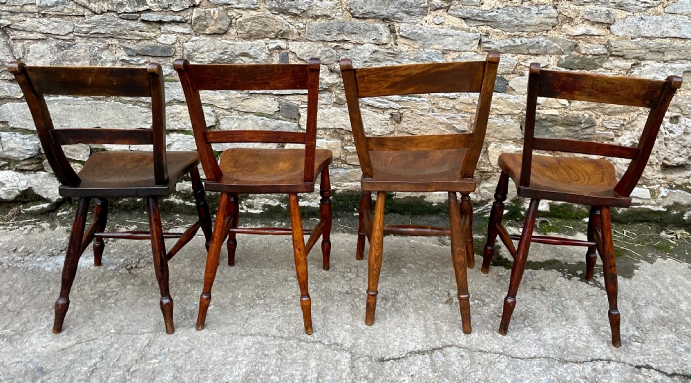Set of 4 Victorian Kitchen Chairs View XI