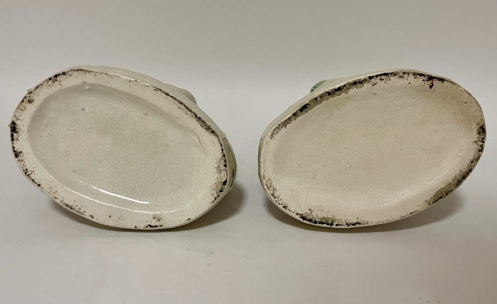 Pair of Victorian Staffordshire Sheep Spill Vases View XI