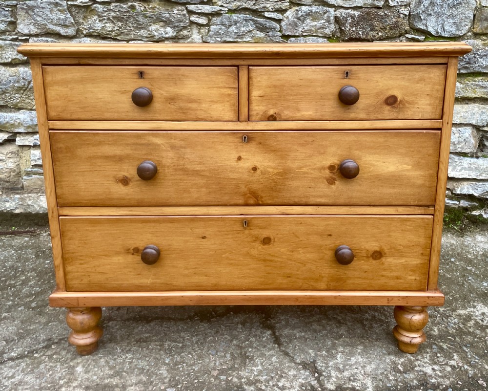 Antique Stripped Pine Chest of Drawers View II