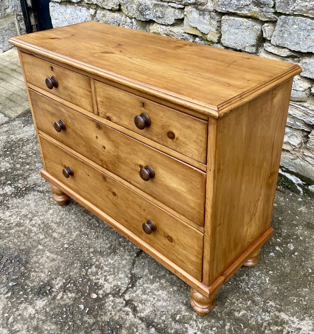 Antique Stripped Pine Chest of Drawers View XV