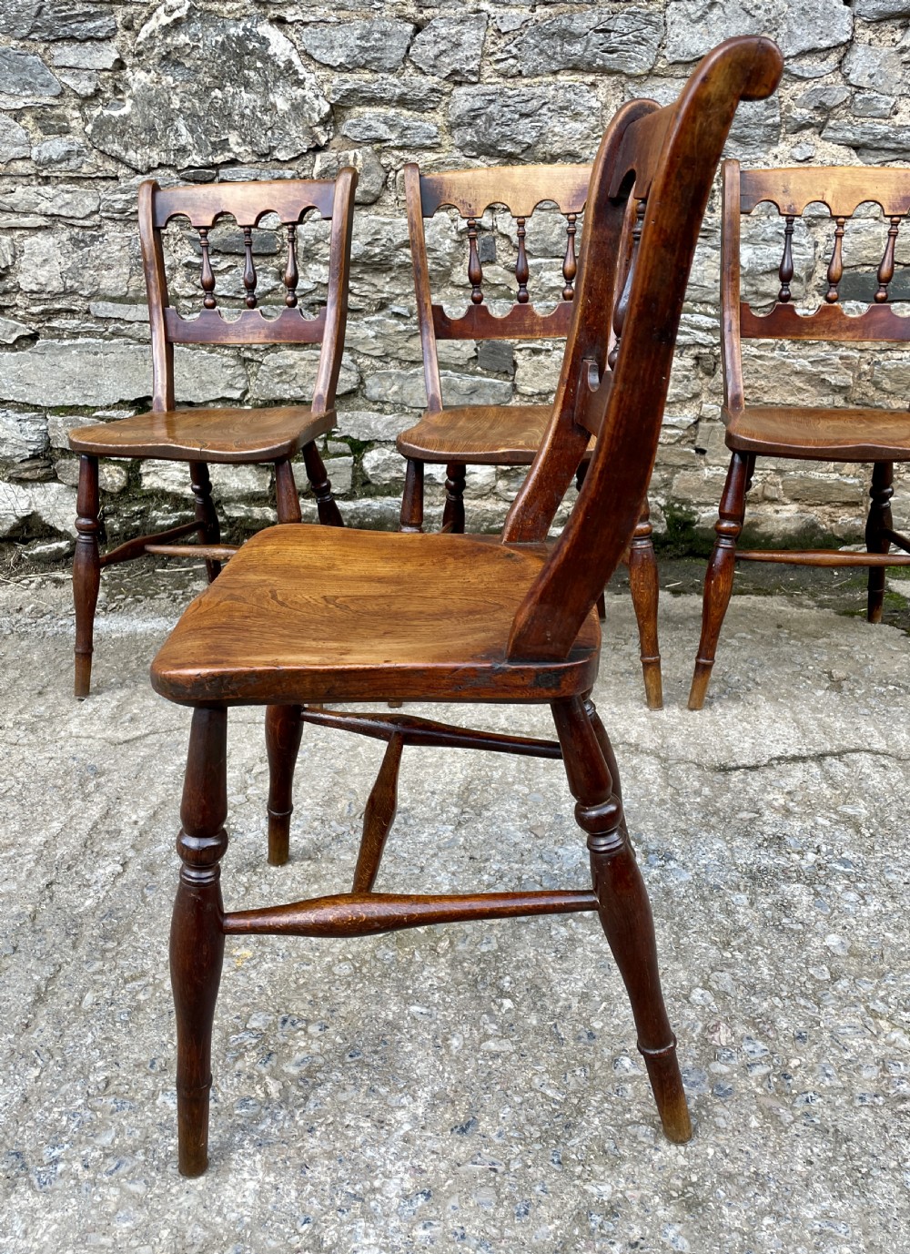Set of 4 Victorian Elm Chairs View XI