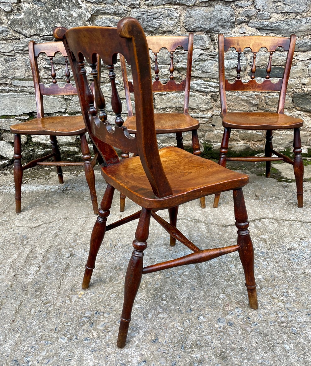 Set of 4 Victorian Elm Chairs View XII