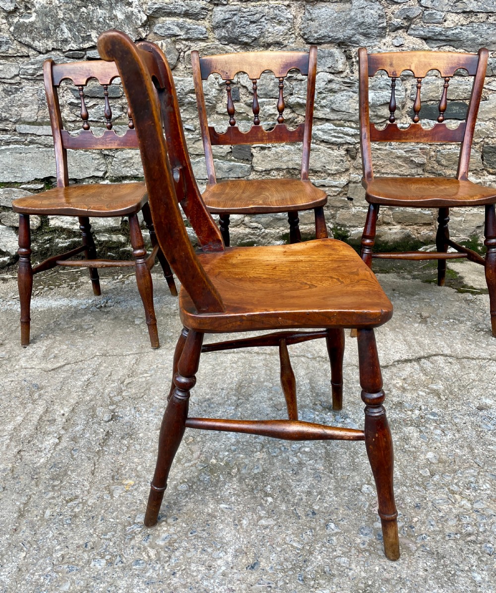 Set of 4 Victorian Elm Chairs View XIII