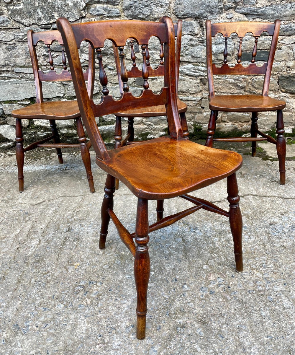 Set of 4 Victorian Elm Chairs View XIV