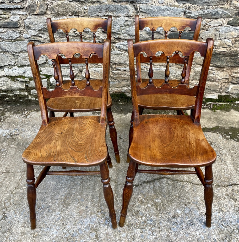 Set of 4 Victorian Elm Chairs View XV