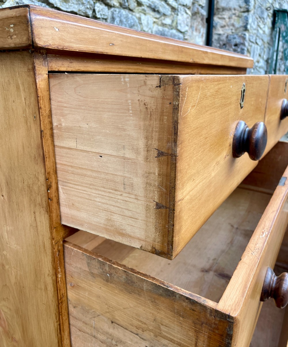 Small Antique Stripped Pine Chest of Drawers View XIV