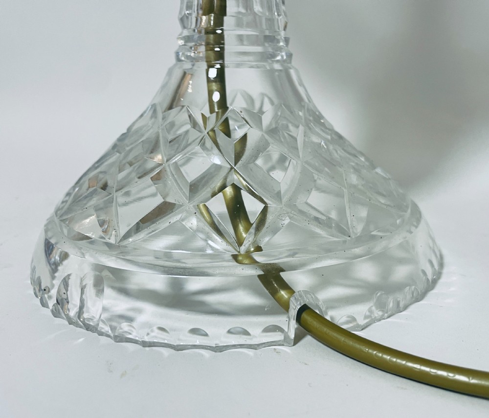 Antique Cut Glass Mushroom Table Lamp View VII