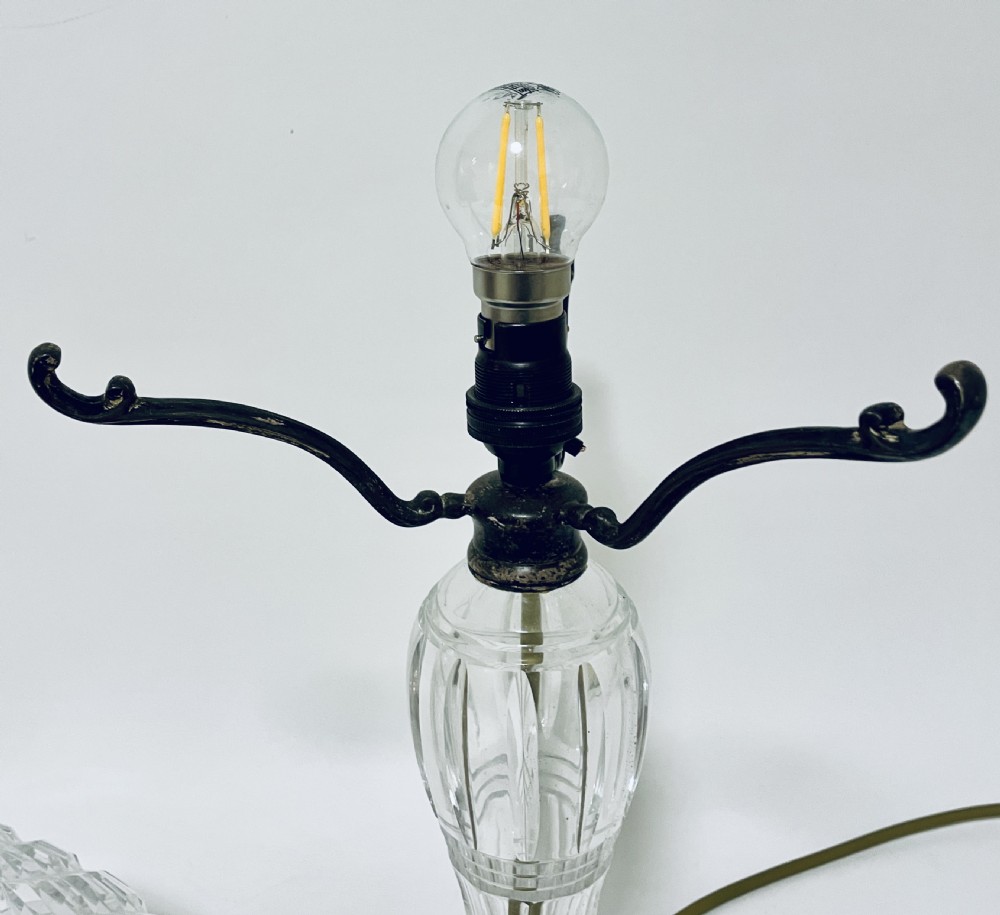 Antique Cut Glass Mushroom Table Lamp View VIII