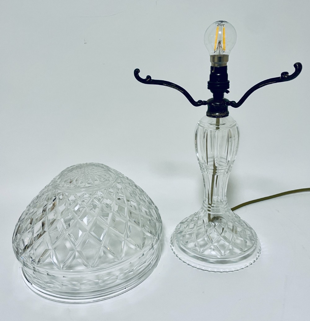 Antique Cut Glass Mushroom Table Lamp View IX