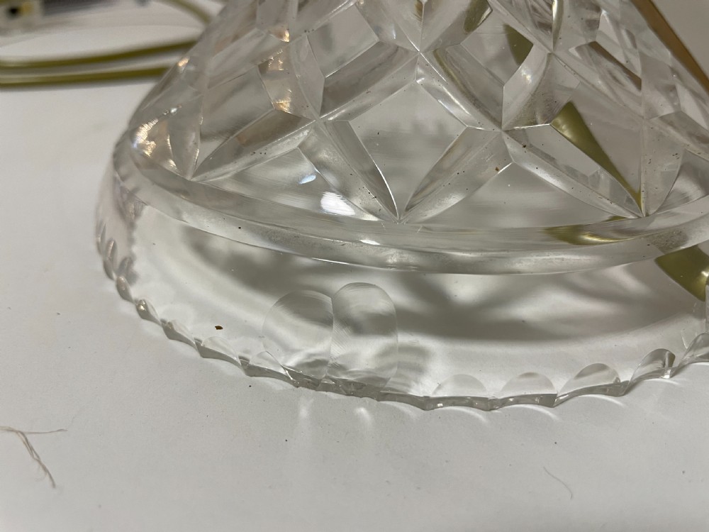 Antique Cut Glass Mushroom Table Lamp View XI