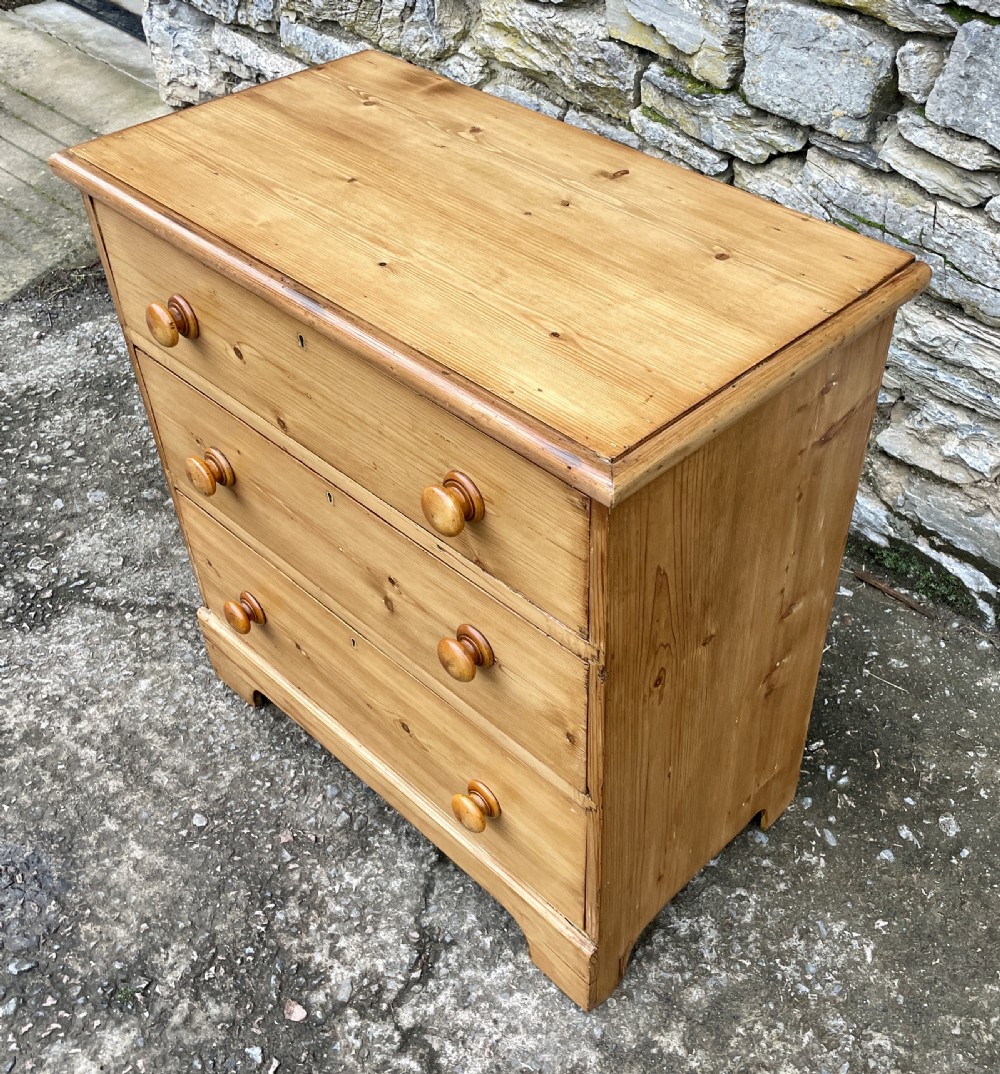Small Antique Pine Chest of Drawers View V