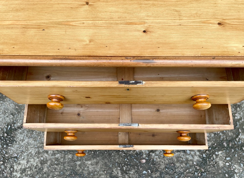 Small Antique Pine Chest of Drawers View X