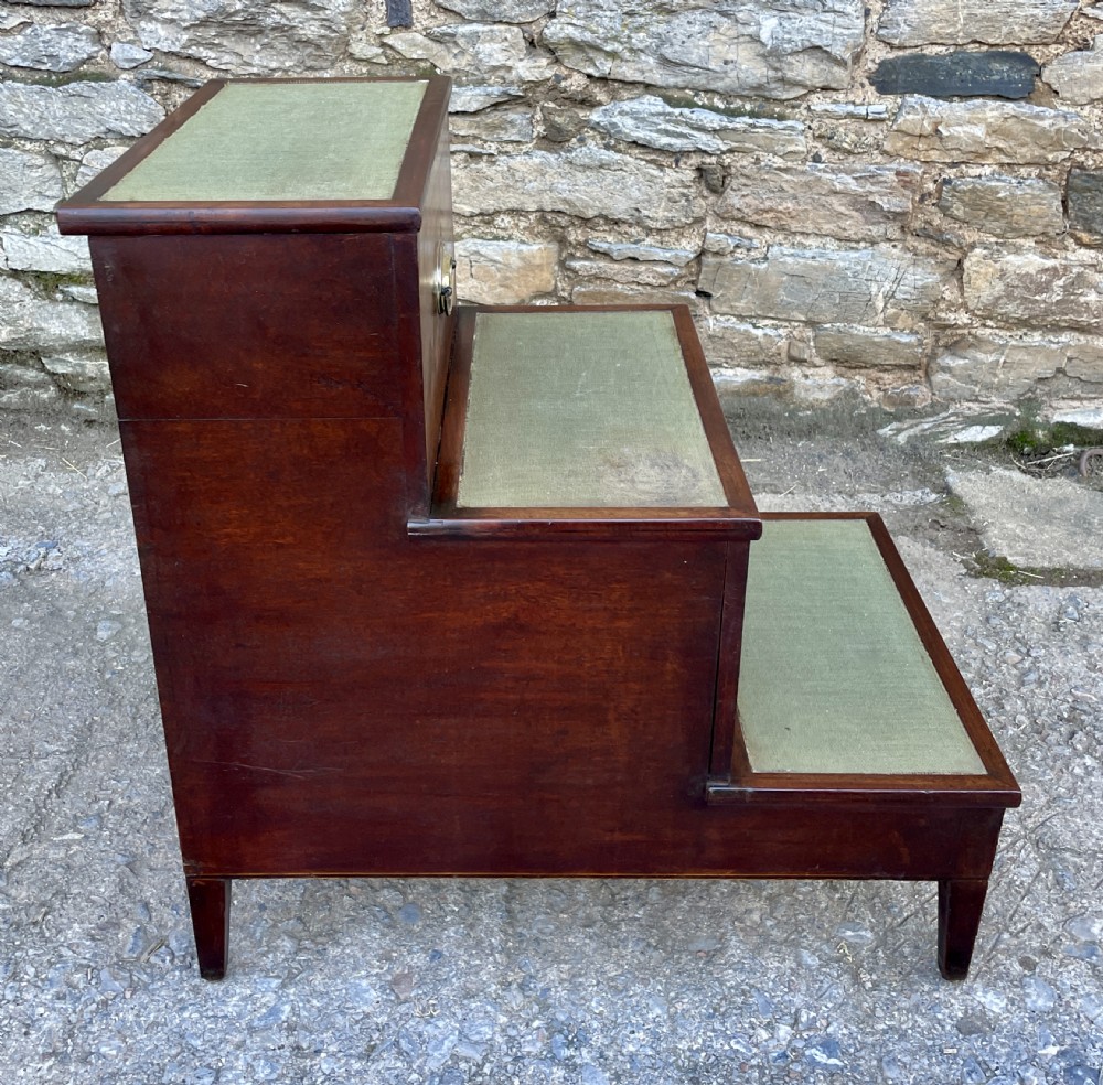 Georgian Mahogany Bed / Library Steps View IX