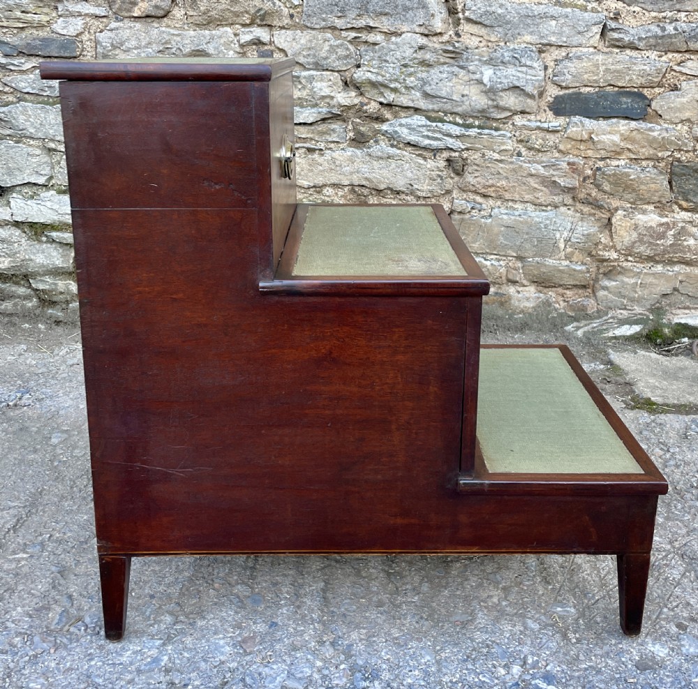 Georgian Mahogany Bed / Library Steps View XIV