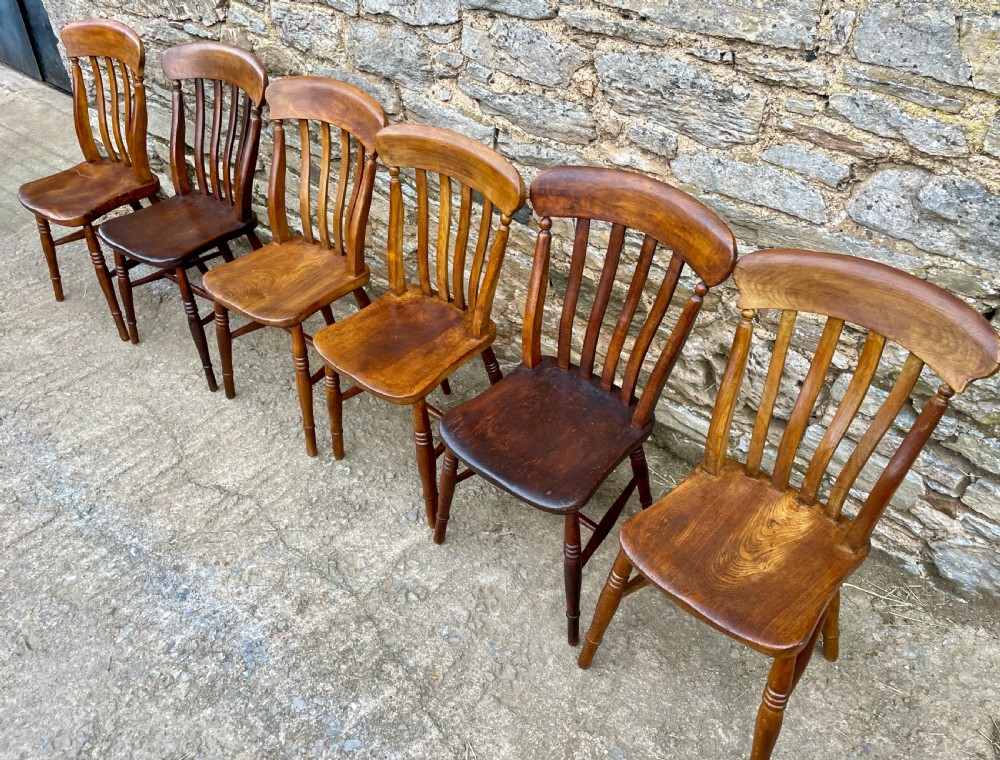 Set of 6 Victorian Lathe Back Country Chairs View VII