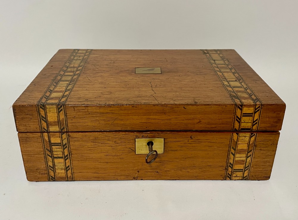 Small Antique Inlaid Writing Slope