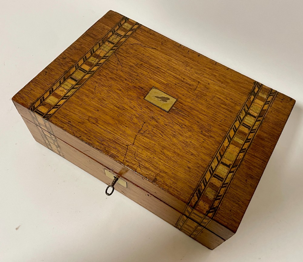 Small Antique Inlaid Writing Slope View II