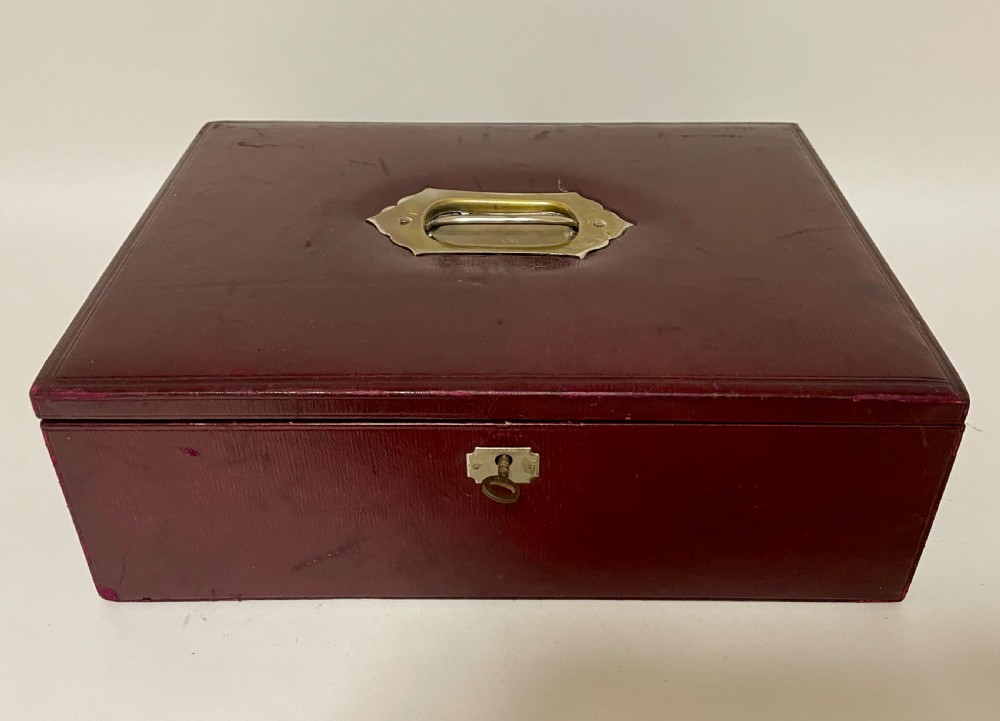 Antique Leather Writing Box