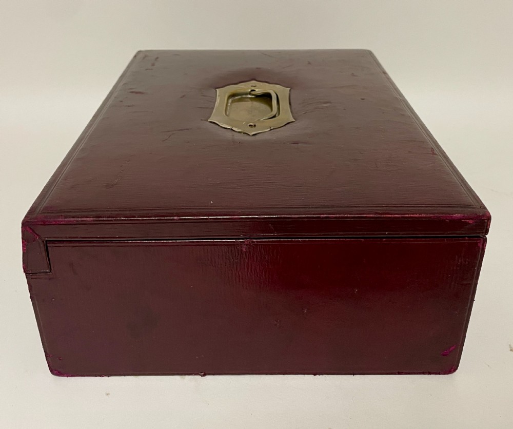 Antique Leather Writing Box View V