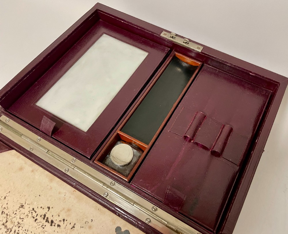 Antique Leather Writing Box View X