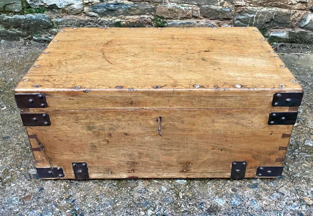 Antique 1914 Military Pine Chest