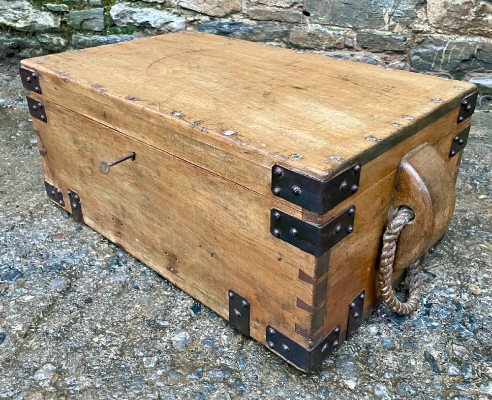 Antique 1914 Military Pine Chest View IV