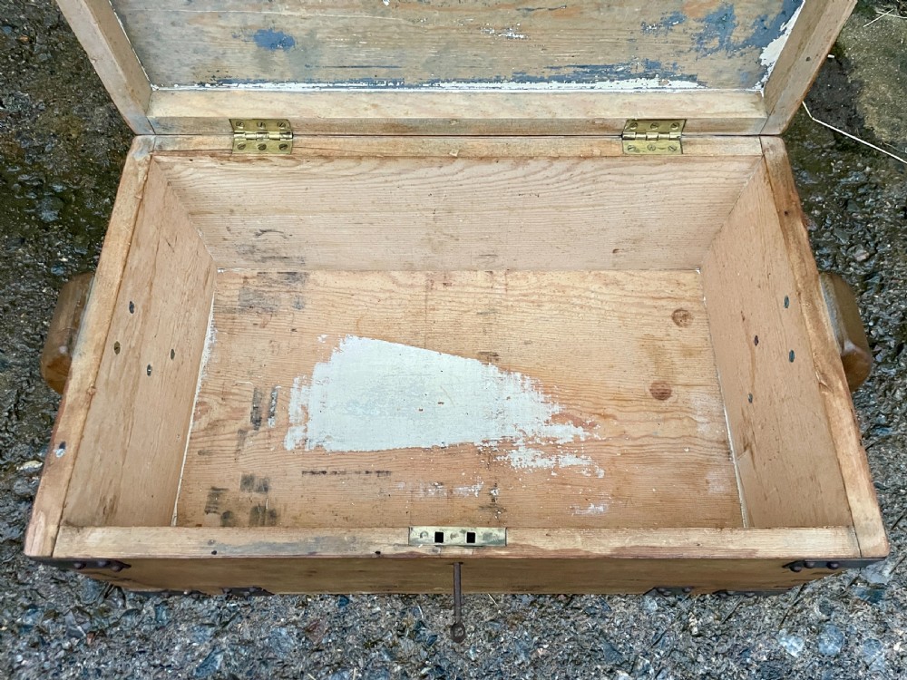 Antique 1914 Military Pine Chest View VII