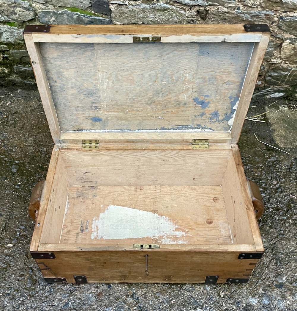 Antique 1914 Military Pine Chest View VIII