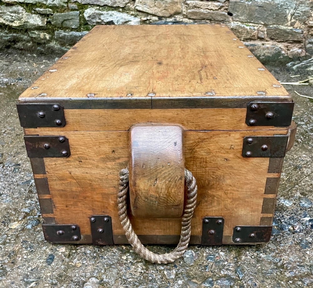 Antique 1914 Military Pine Chest View IX