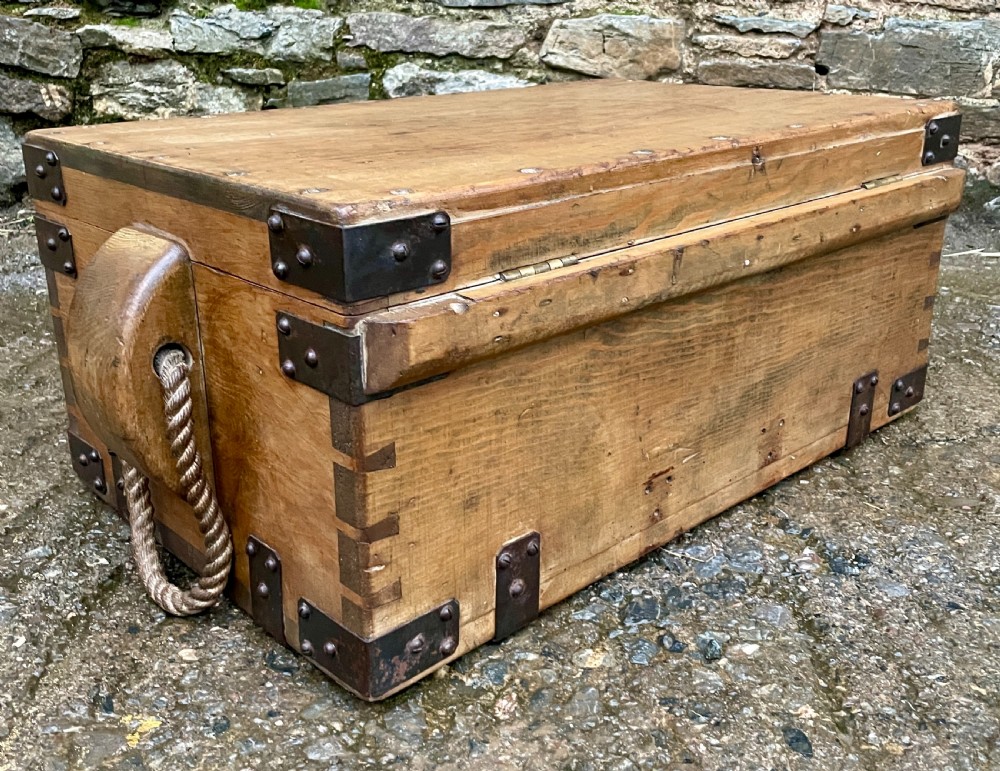Antique 1914 Military Pine Chest View XIII